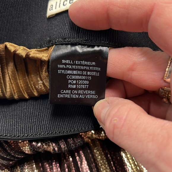 Alice + Olivia NWOT Elba Cropped Wide Leg Pant Size XS in Brown and Gold - Picture 9 of 10